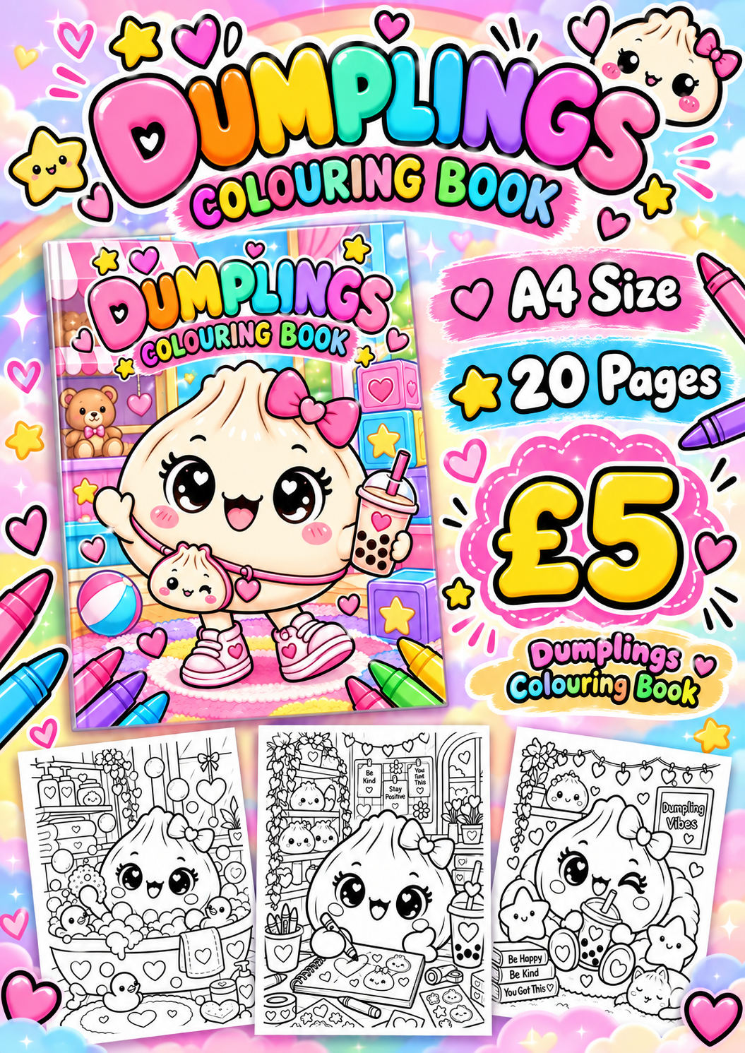Dumpling colouring book
