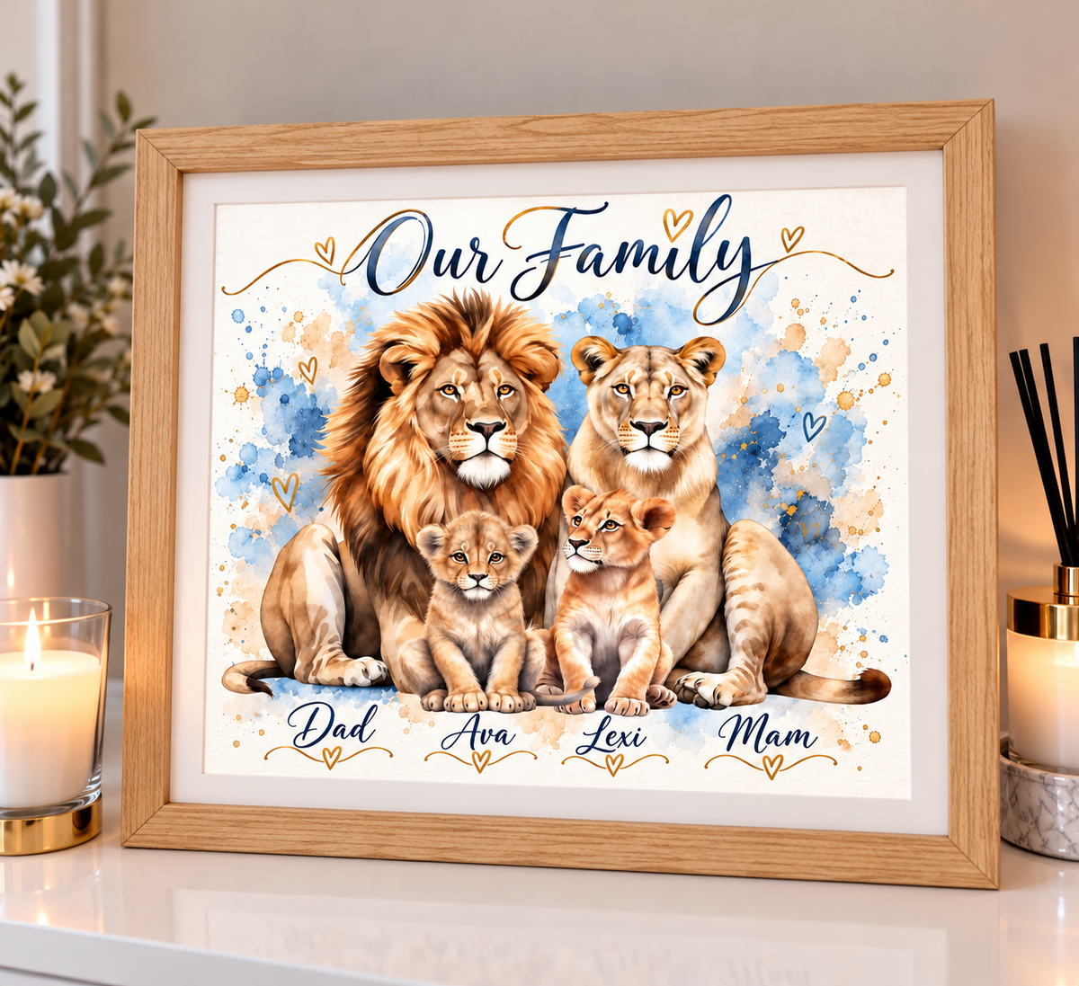 Lion family print