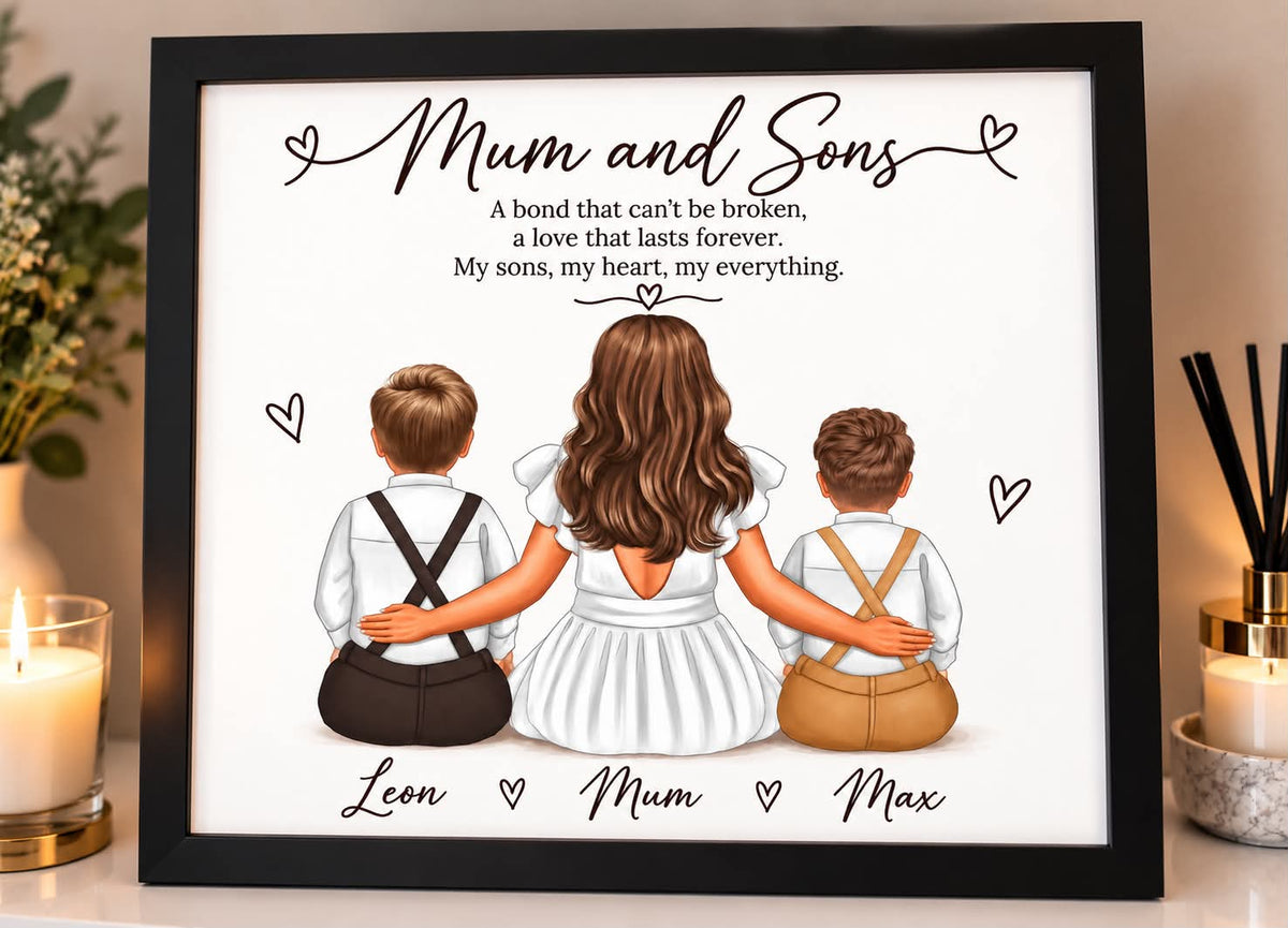 Mum and son(s) print