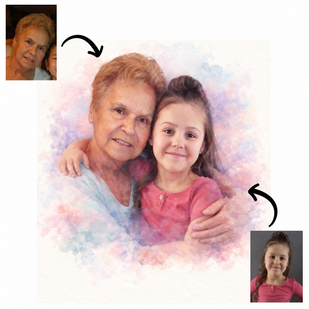 Custom photo merge - watercolour