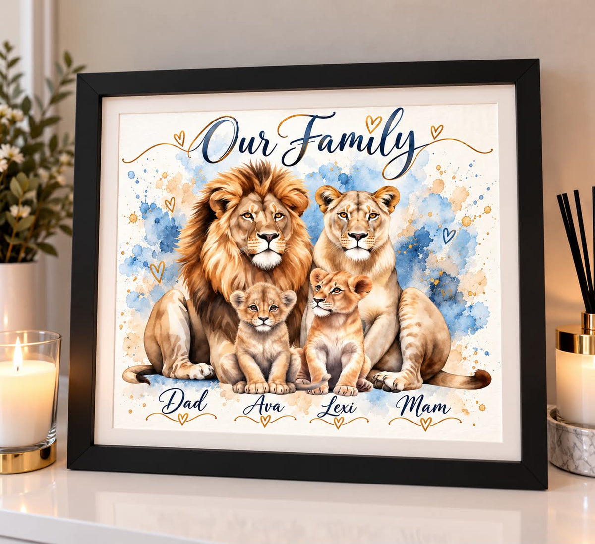 Lion family print
