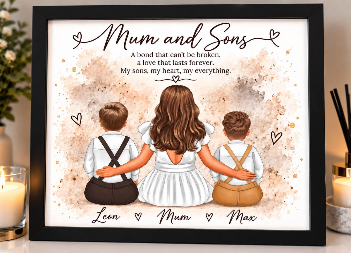 Mum and son(s) print